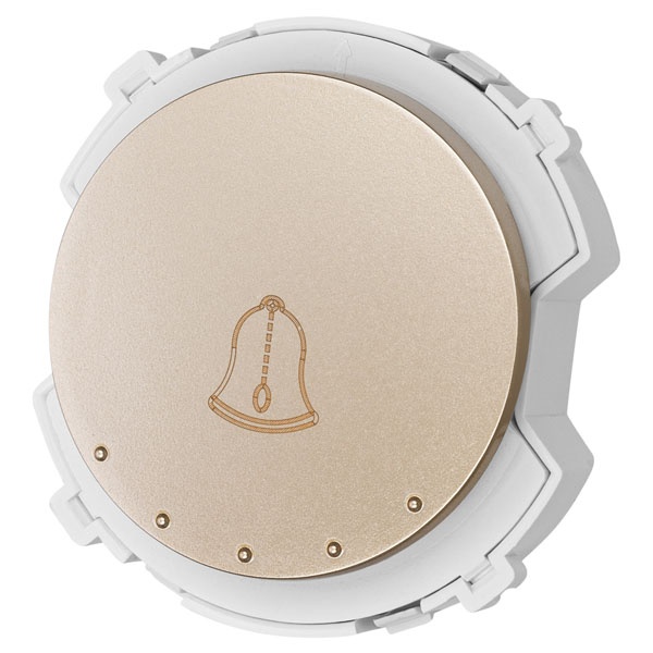 Кнопочный выключатель звонка одноклавишный TDM Байкал 16А 250В шампань