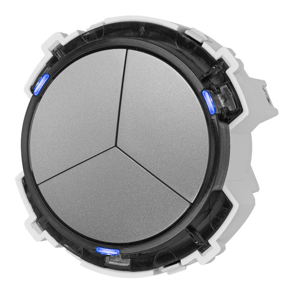 Кнопочный выключатель трехклавишный TDM Байкал 16А 250В платина