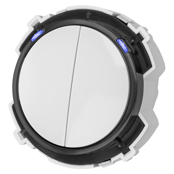 Кнопочный переключатель двухклавишный TDM Байкал 16А 250В белый