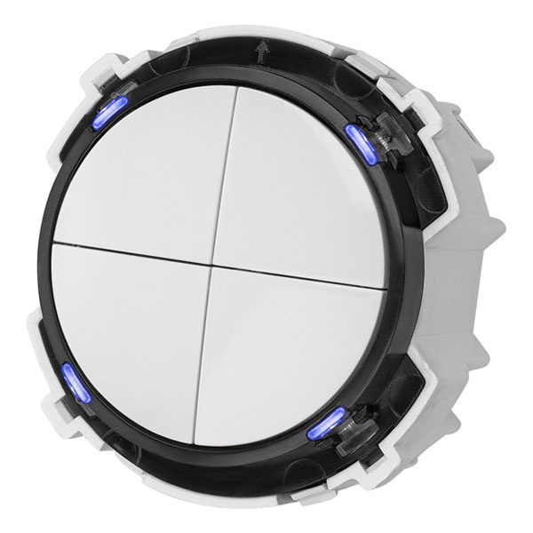 Кнопочный переключатель четырехклавишный TDM Байкал 16А 250В белый