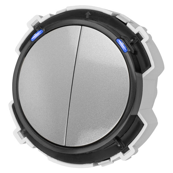 Кнопочный переключатель двухклавишный TDM Байкал 16А 250В платина