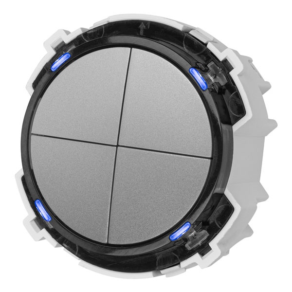 Кнопочный переключатель четырехклавишный TDM Байкал 16А 250В платина