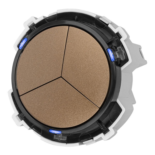 Кнопочный переключатель трехклавишный TDM Байкал 16А 250В бронза