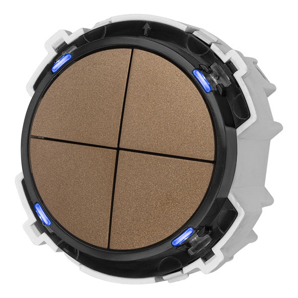 Кнопочный переключатель четырехклавишный TDM Байкал 16А 250В бронза