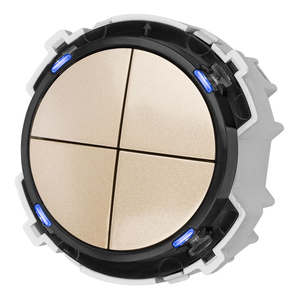 Кнопочный переключатель четырехклавишный TDM Байкал 16А 250В шампань