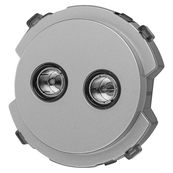 Розетка двойная TDM Байкал TV проходная платина