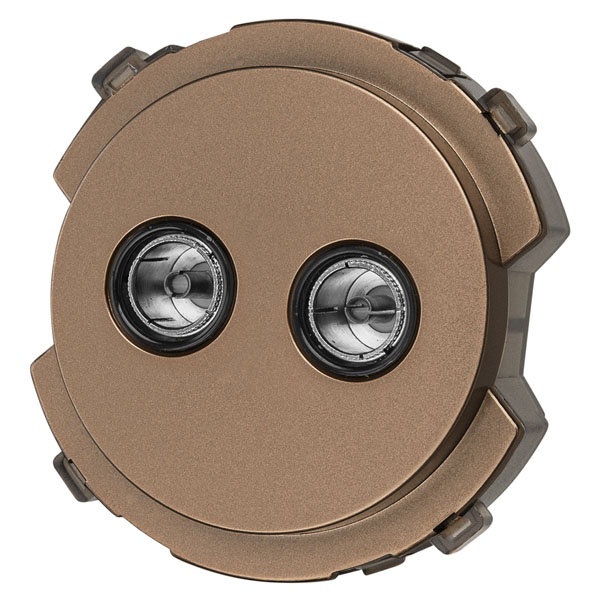 Розетка двойная TDM Байкал TV проходная бронза