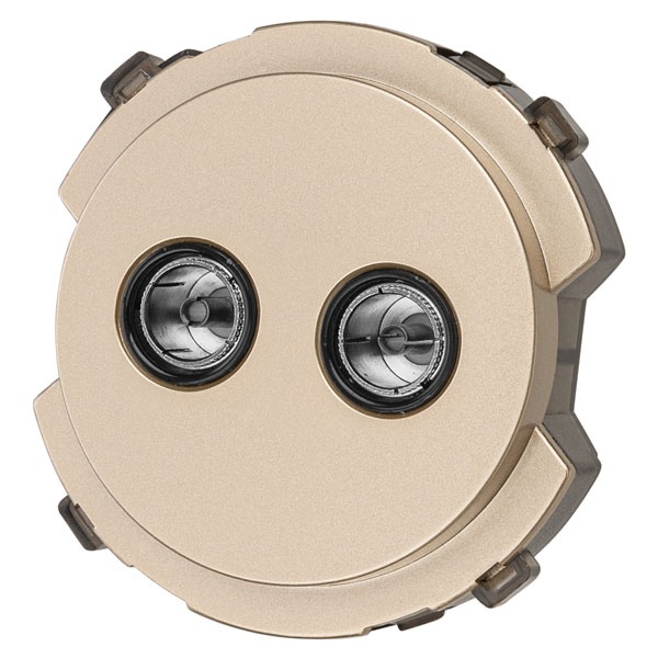 Розетка двойная TDM Байкал TV проходная шампань