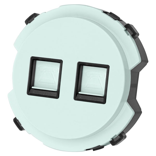 Розетка телефонная двойная TDM Байкал RJ11 фисташковый