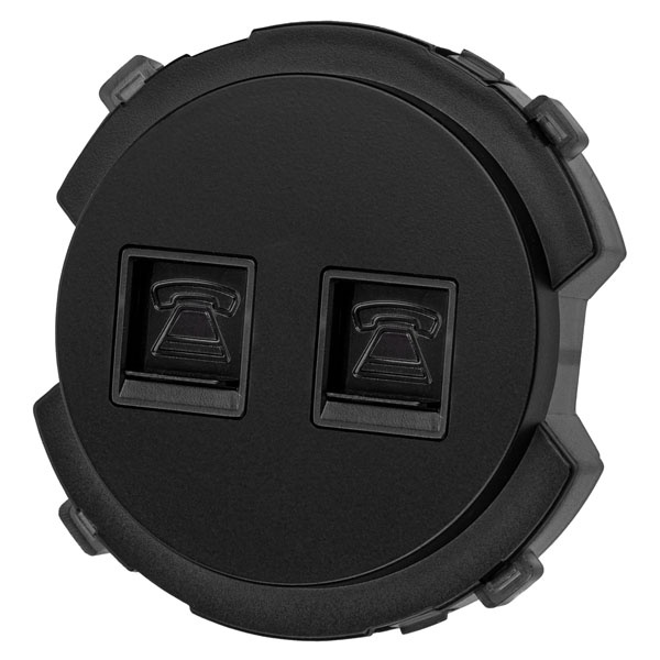 Розетка телефонная двойная TDM Байкал RJ11 агат