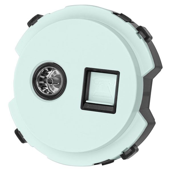 Розетка двойная TDM Байкал RJ11+TV розетка оконечная фисташковый