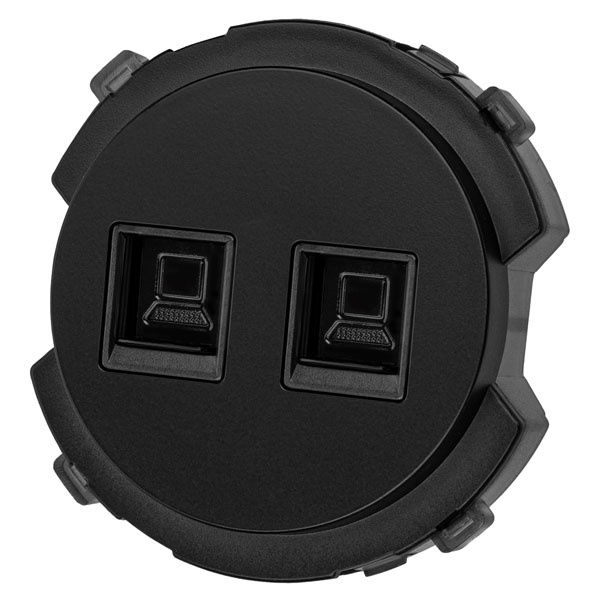 Розетка компьютерная двойная TDM Байкал RJ45 агат