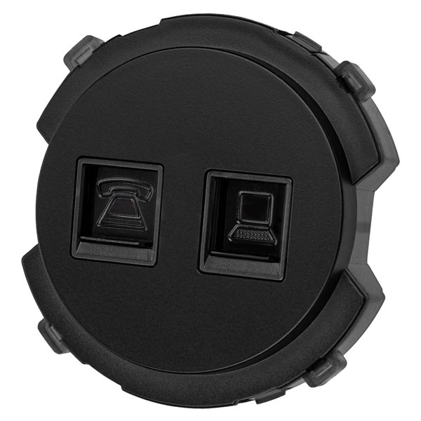 Розетка двойная TDM Байкал RJ11+ RJ45 агат