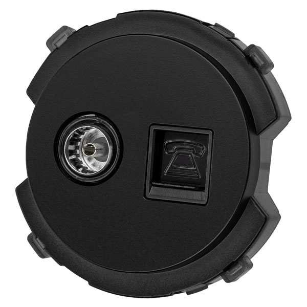 Розетка двойная TDM Байкал RJ11+TV розетка оконечная агат