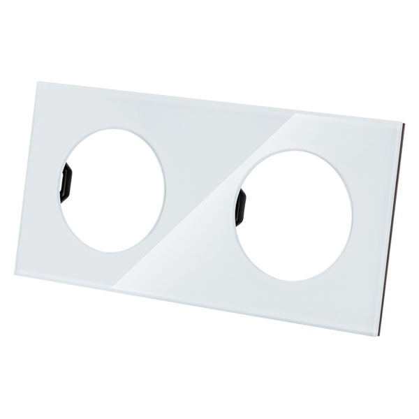 Рамка двойная TDM Байкал хрустально-белая стекло