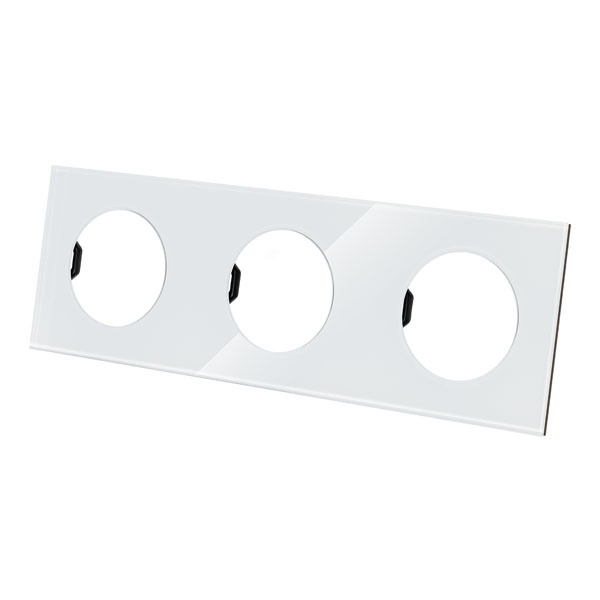 Рамка тройная TDM Байкал хрустально-белая стекло