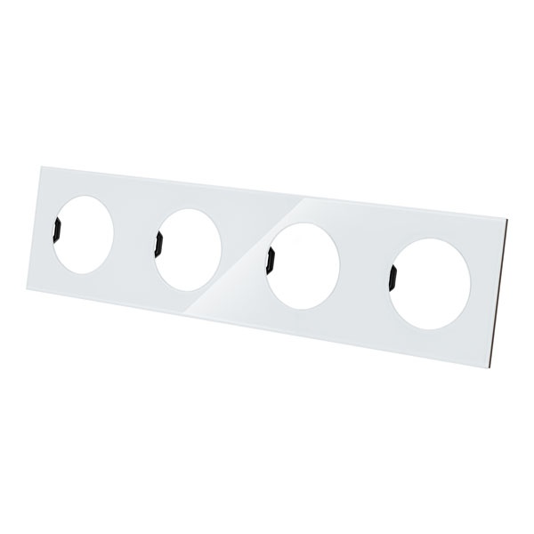 Рамка четверная TDM Байкал хрустально-белая стекло