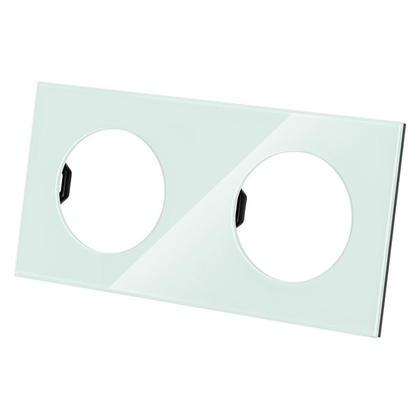 Рамка двойная TDM Байкал фисташковая стекло