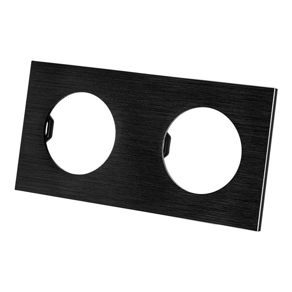 Рамка двойная TDM Байкал агат алюминий шлифованный