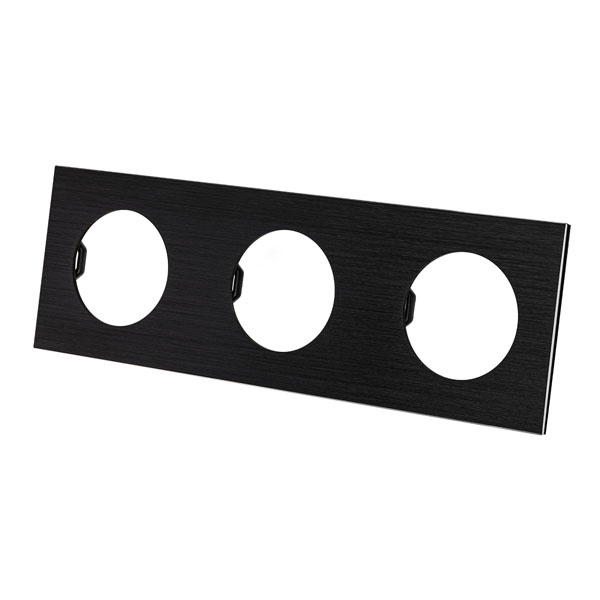 Рамка тройная TDM Байкал агат алюминий шлифованный