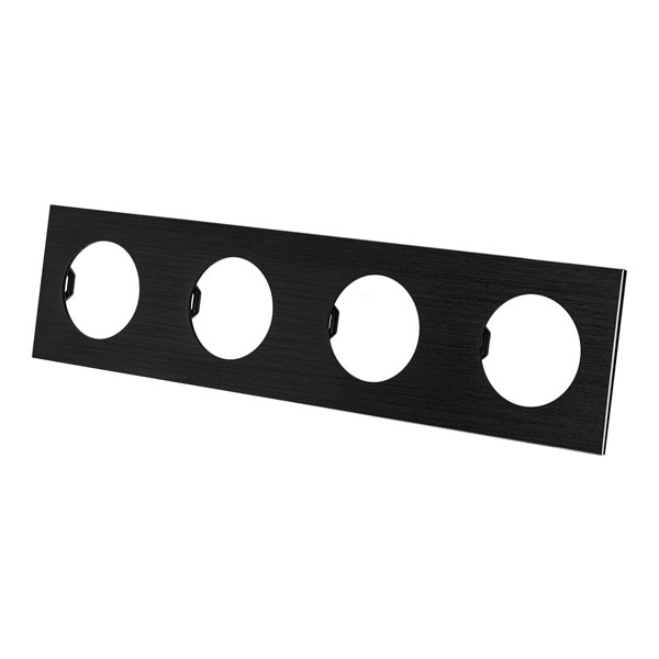 Рамка четверная TDM Байкал агат алюминий шлифованный