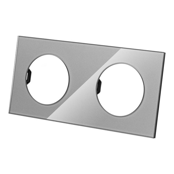 Рамка двойная TDM Байкал платина стекло