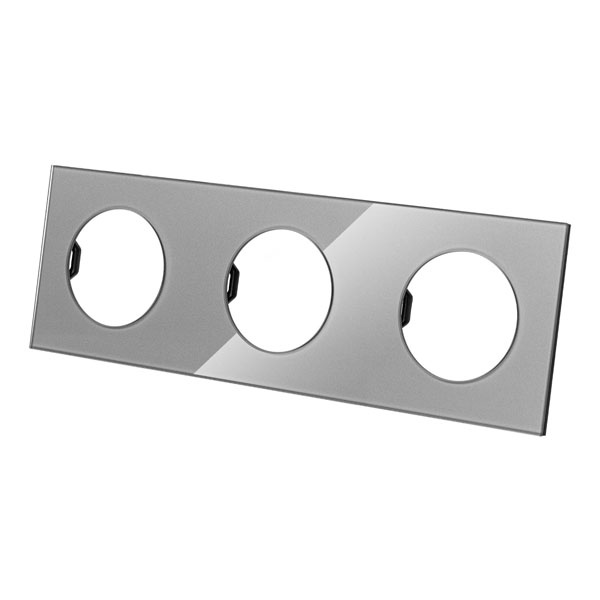 Рамка тройная TDM Байкал платина стекло