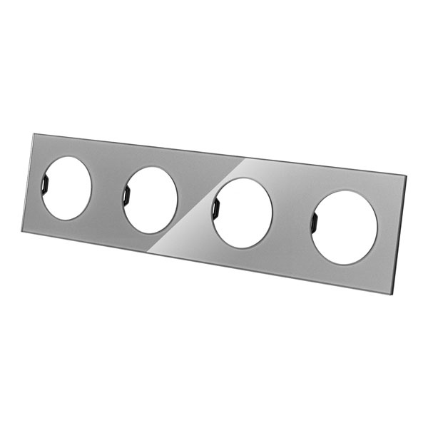 Рамка четверная TDM Байкал платина стекло