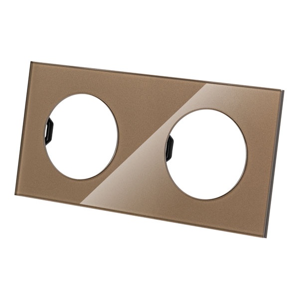 Рамка двойная TDM Байкал бронза стекло