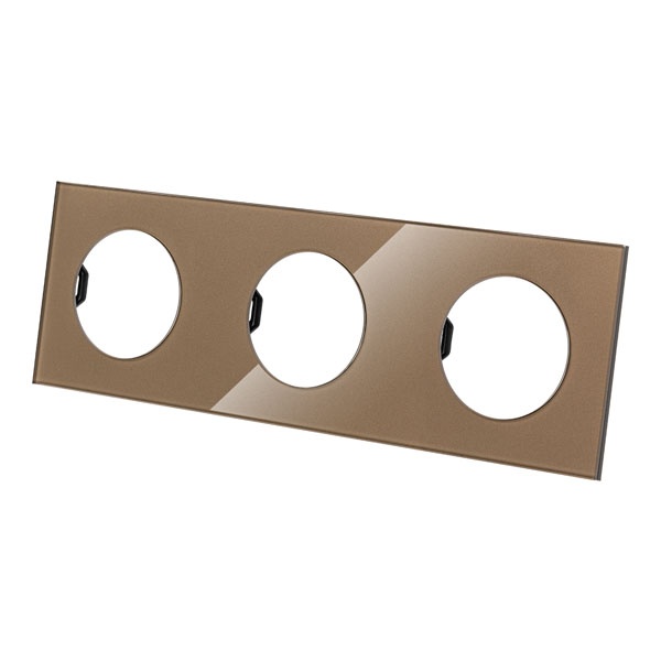 Рамка тройная TDM Байкал бронза стекло