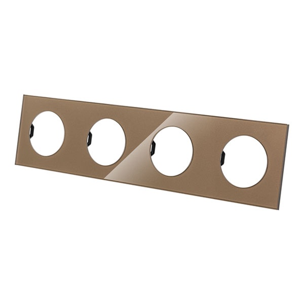 Рамка четверная TDM Байкал бронза стекло