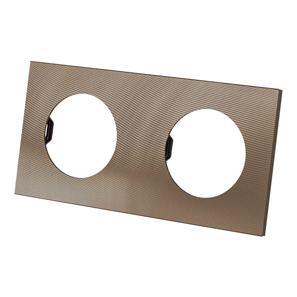 Рамка двойная TDM Байкал бронза алюминий текстурированный