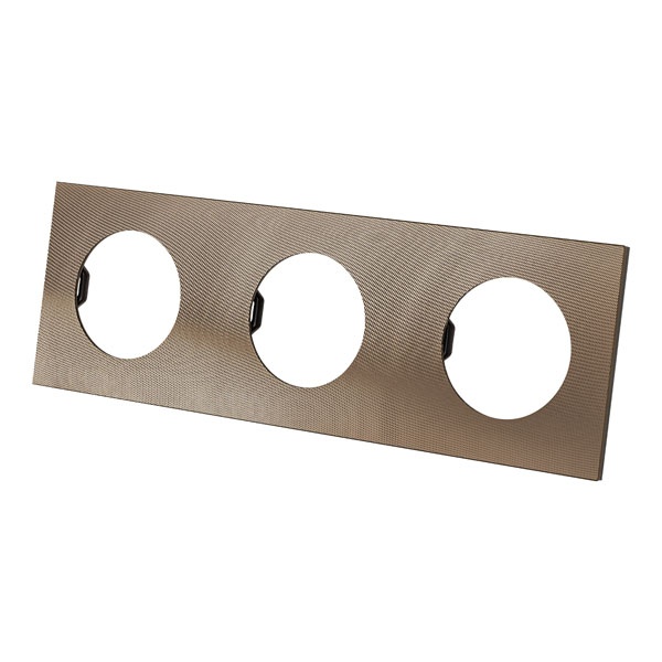 Рамка тройная TDM Байкал бронза алюминий текстурированный