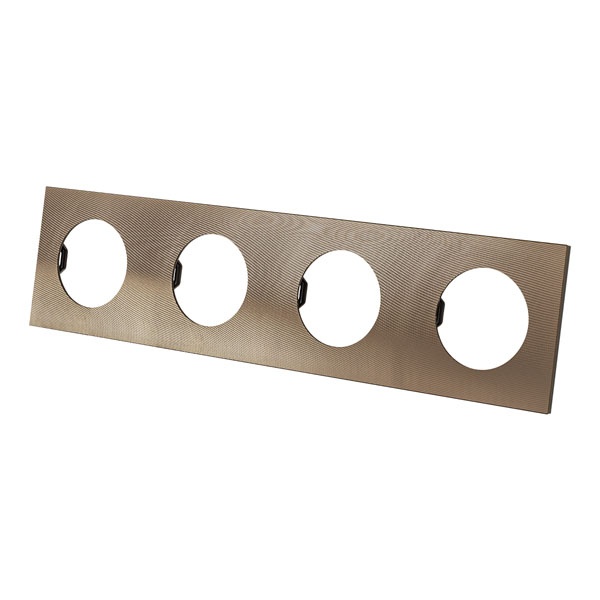 Рамка четверная TDM Байкал бронза алюминий текстурированный