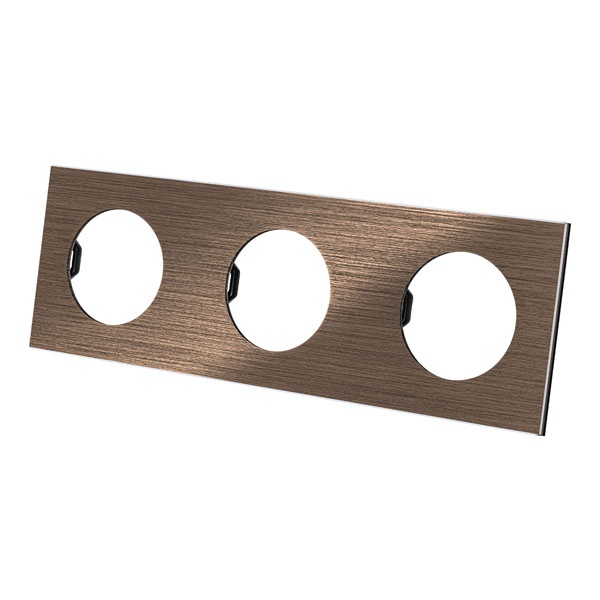 Рамка тройная TDM Байкал бронза алюминий шлифованный