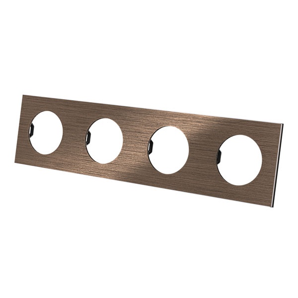 Рамка четверная TDM Байкал бронза алюминий шлифованный