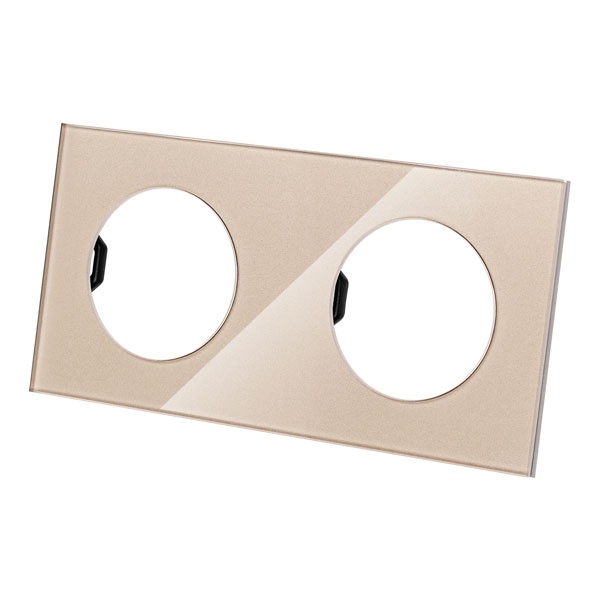 Рамка двойная TDM Байкал шампань стекло