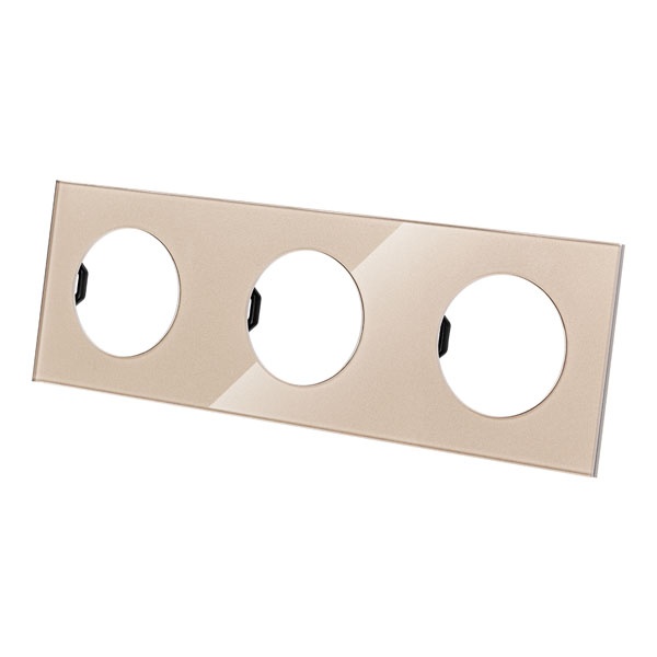 Рамка тройная TDM Байкал шампань стекло