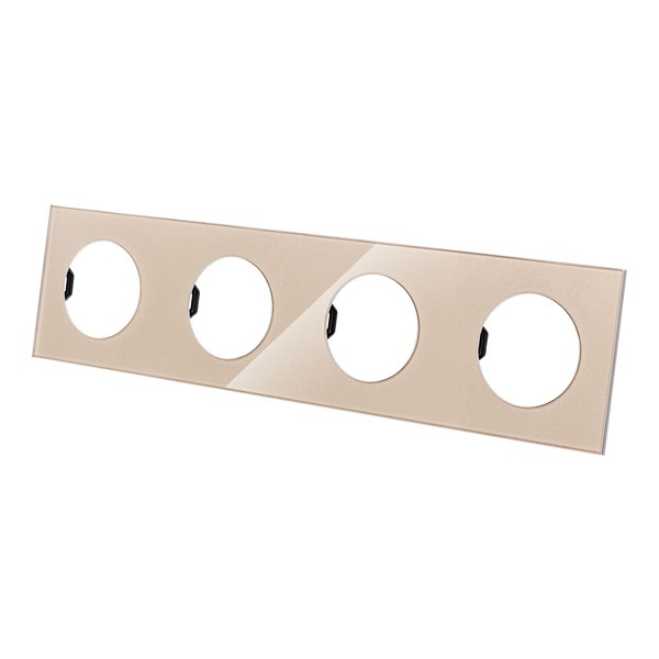 Рамка четверная TDM Байкал шампань стекло