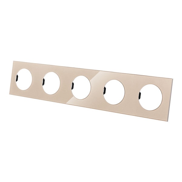 Рамка пятипостовая TDM Байкал шампань стекло