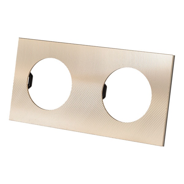 Рамка двойная TDM Байкал шампань алюминий текстурированный