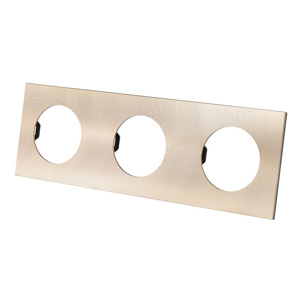 Рамка тройная TDM Байкал шампань алюминий текстурированный