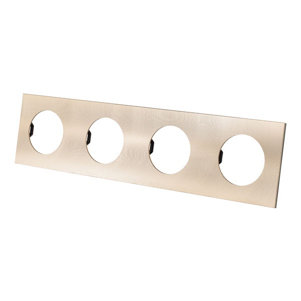 Рамка четверная TDM Байкал шампань алюминий текстурированный