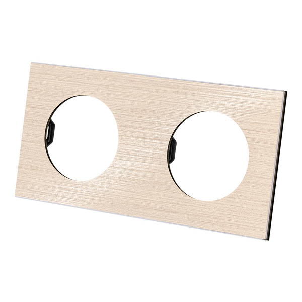 Рамка двойная TDM Байкал шампань алюминий шлифованный