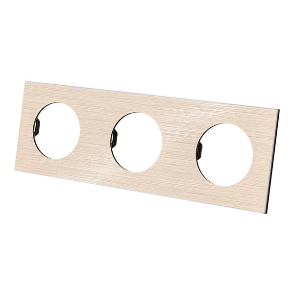 Рамка тройная TDM Байкал шампань алюминий шлифованный