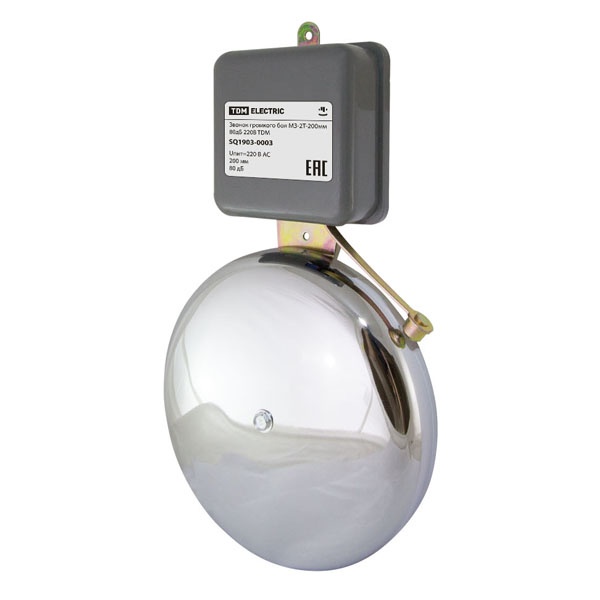 Звонок громкого боя TDM МЗ-2Т-200мм 80дБ 220В