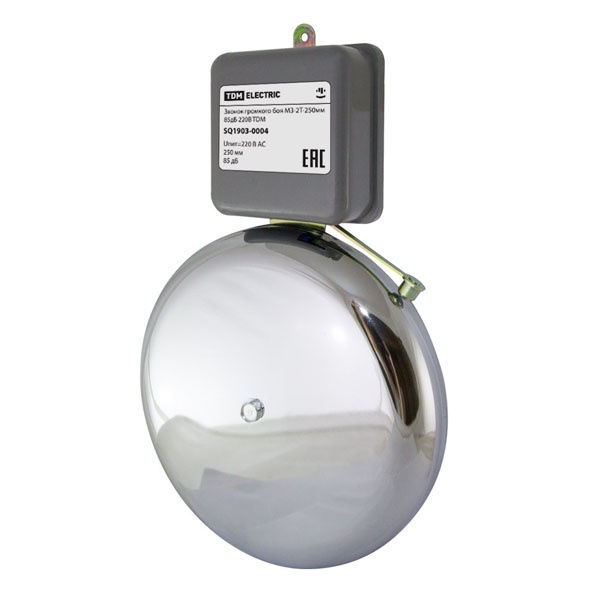 Звонок громкого боя TDM МЗ-2Т-250мм 85дБ 220В