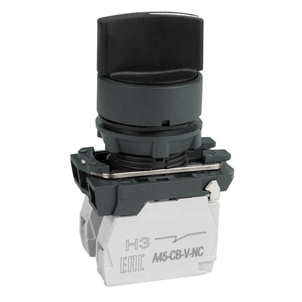 Переключатель КЭАЗ OptiSignal D22 C5-S-53 3 положения с возвратом 2НО IP65 пластик