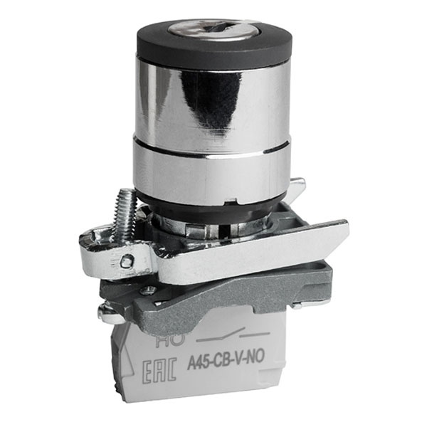 Переключатель КЭАЗ OptiSignal D22 C4-SK-21 с ключем 2 положения с фиксацией 1НО IP65 металл