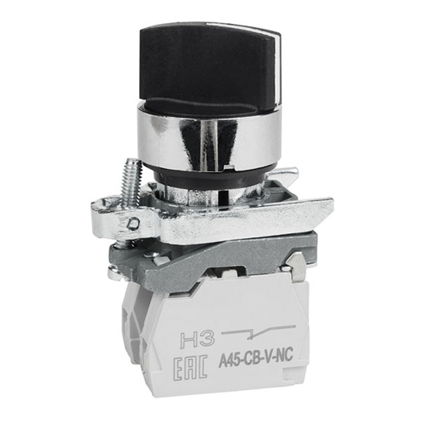 Переключатель КЭАЗ OptiSignal D22 C5-S-25 2 положения с фиксацией 1НО+1НЗ IP65 пластик